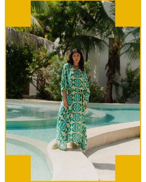 Monsoon Sundress Lavande Printed Maxi Kaftan Green