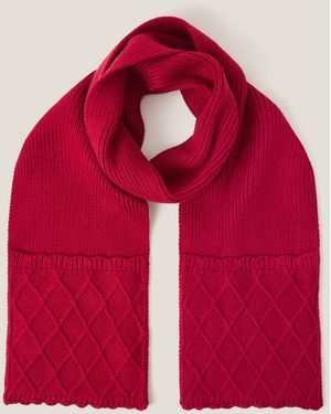 Monsoon Diamond Knit Scarf - Red
