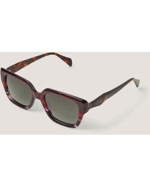 Monsoon Acetate Tort Angled Square Sunglasses - Natural