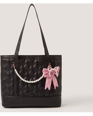 Monsoon Bow Quilted School Tote Bag - Natural