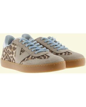 Monsoon Victoria Berlin Leopard Print Trainers Camel - Blue
