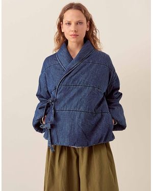 Monsoon East Reyna Denim Padded Jacket Blue