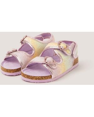 Monsoon Rainbow Heart Buckle Sandals Multi - Pink