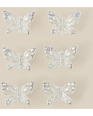 Monsoon 6-pack Bridesmaid Butterfly Claw Clips Silver - Natural