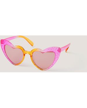 Monsoon Glitter Ombré Heart Sunglasses - Pink