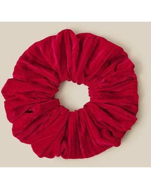 Monsoon Crushed Velvet Hair Scrunchie - Red