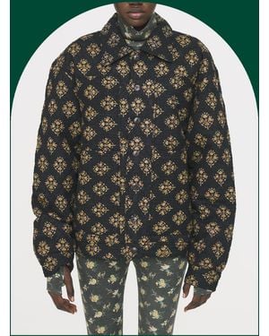 Monsoon Antik Batik Chino Oversized Floral Quilted Jacket Black - Green