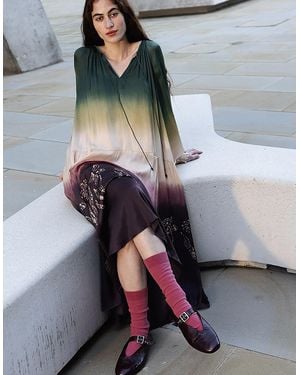 Monsoon East Izzy Dip Dye Dress Multi - Grey
