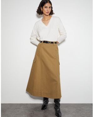 Monsoon Hanna Cargo Maxi Skirt - Natural