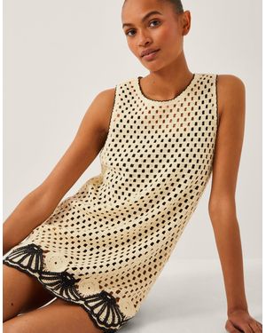 Monsoon Nicole Knitted Tunic Beach Dress Ivory - Natural