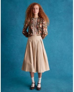 Monsoon Olive Floral Print Jersey Shirt Green - Blue