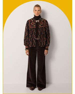 Monsoon Maison Hotel Scarlet Mix Print Blouse Black