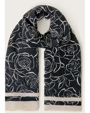 Monsoon Hope Rose Print Scarf - Black