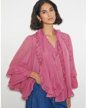 Monsoon Anais Ruffle Blouse Pink