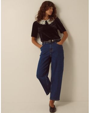 Monsoon Asha High Waisted Barrel Jeans - Blue