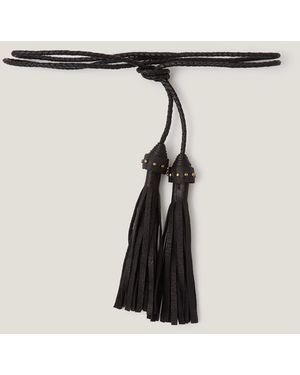 Monsoon Leather Tassel Belt - Natural