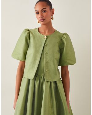 Monsoon Mya Puff-sleeve Jacket Green