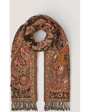 Monsoon Ingrid Embroidered Paisley Print Scarf