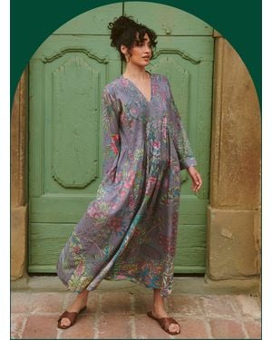 Monsoon One Hundred Stars Boho Garden Print Midi Dress Grey - Green