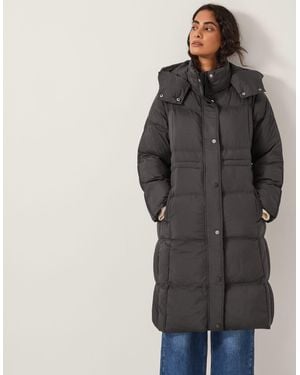 Monsoon Molly Long Puffer Coat - Grey