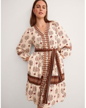 Monsoon Carrie Floral Print Mini Dress - Natural
