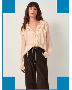 Monsoon Moliin Angel Ruffle Blouse Pink - Blue