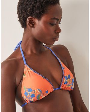 Monsoon Kaia Floral Triangle Bikini Top Orange - Brown