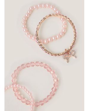 Monsoon 4-pack Bow Pearl Bracelets Pink - Natural
