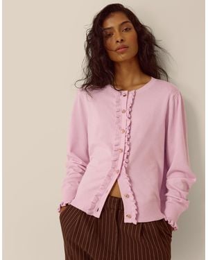 Monsoon Ruby Frill Cardigan Pink