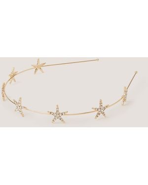 Monsoon Embellished Star Metal Headband - Natural