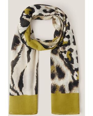Monsoon Kat Animal Print Lightweight Scarf - Metallic
