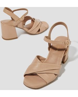 Monsoon Rosa Twist Strap Heeled Sandals - Natural
