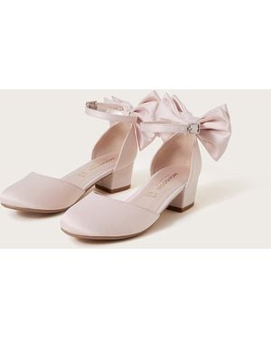 Monsoon Sara Satin Bow Two-part Heels Pink - Natural
