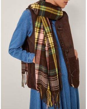 Monsoon Halle Check Tassel Scarf - Blue