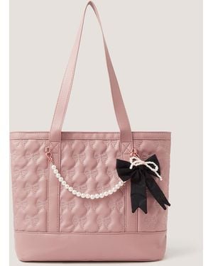 Monsoon Bow Charm Tote Bag - Pink