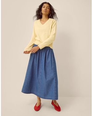 Monsoon Paloma Denim Midi Skirt Blue