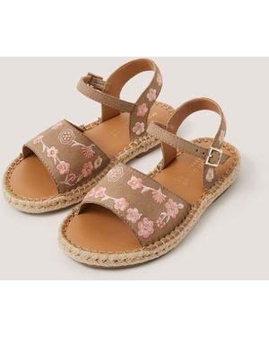Monsoon Floral Embroidered Espadrille Sandals Multi - Natural