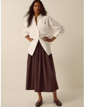 Monsoon Jenny Corduroy Midi Skirt - Brown