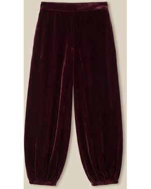 Monsoon East Nyla Velvet Balloon Trousers Red - Purple