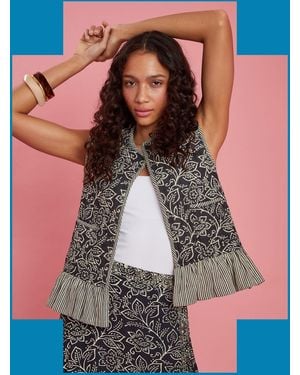 Monsoon Maison Hotel Fernanda Stripe Waistcoat Blue