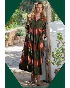 Monsoon Lyrical Sisters Lola Bubble Print Maxi Dress Multi - Green