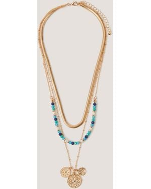 Monsoon Filigree Pendant Layered Necklace - Natural