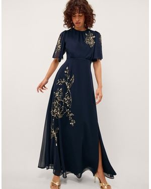 Monsoon Skyler Embellished Maxi Dress - Blue