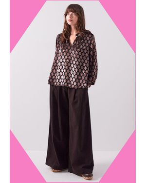 Monsoon East Pheba Print Blouse Black - Pink