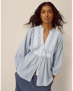 Monsoon Callie Stripe Blouse Blue