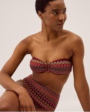 Monsoon Zaria Knit Bandeau Bikini Top Red - Brown