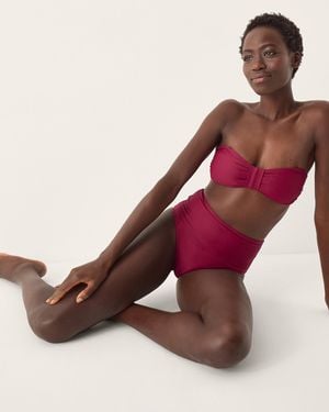 Monsoon Mia High Waist Bikini Bottom Red - Pink