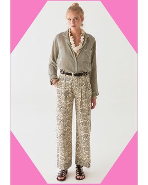 Monsoon Maison Hotel Lolo Straight Leg Trousers White - Pink