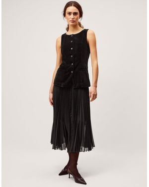 Monsoon Vanessa Velvet Midi Dress - Black