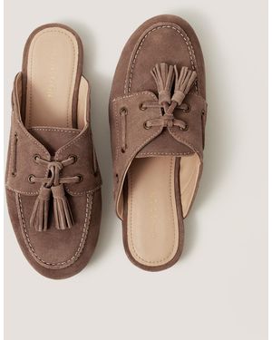 Monsoon Iris Suede Slip On Loafers Natural